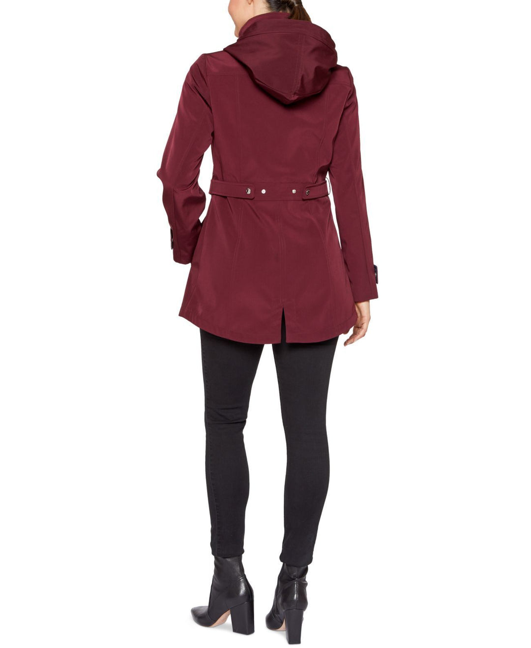Jones New York Colorblocked Hooded A-Line Raincoat