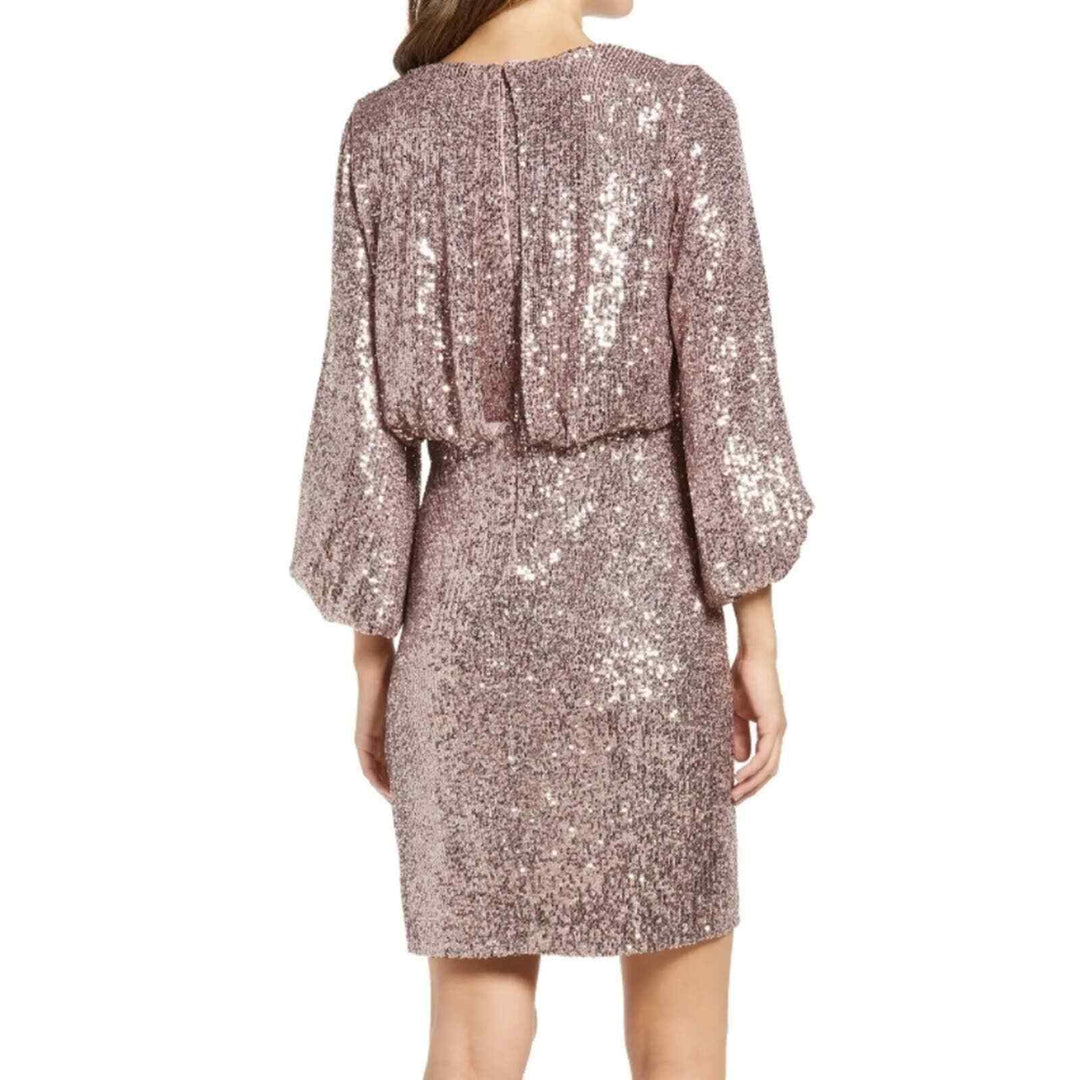 Eliza J Sequined Blouson Dress