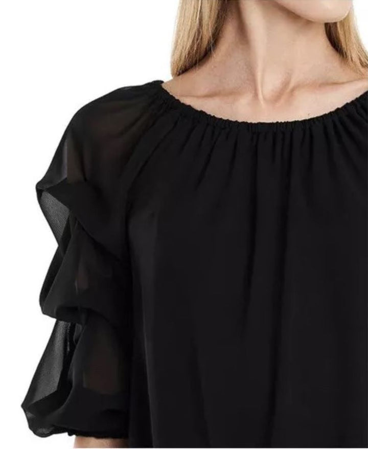 CeCe Off-the-Shoulder Balloon-Sleeve Blouse