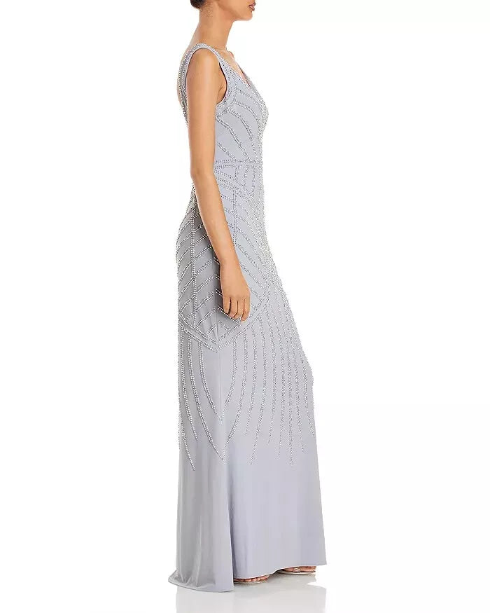 AQUA Embellished Column Gown