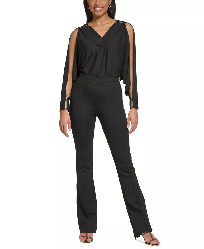 DKNY Petite Side-Zipper Bootcut Pants