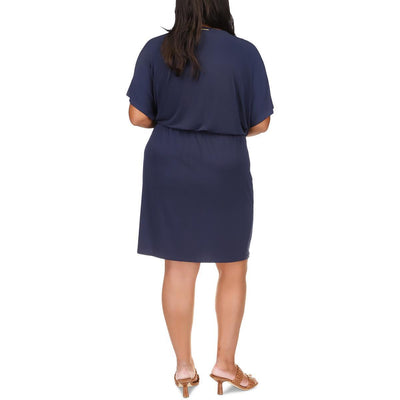 Michael Kors Short-Sleeve Faux-Wrap Dress