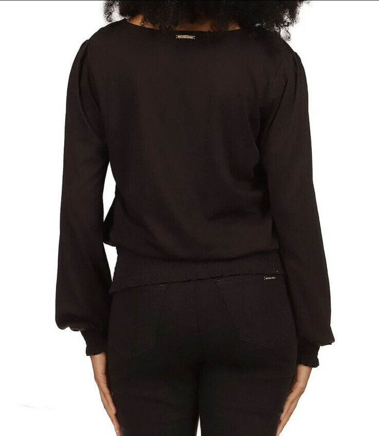 Michael Kors Jersey V-Neck Long Sleeve Top