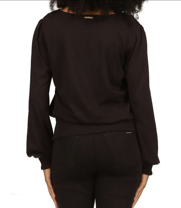 Michael Kors Jersey V-Neck Long Sleeve Top