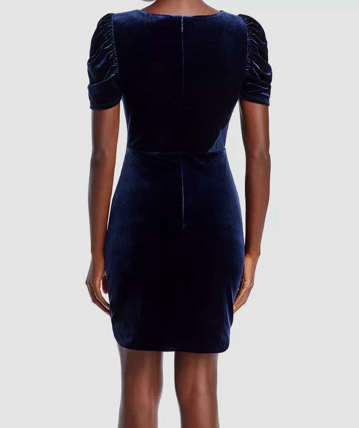 BCBGMAXAZRIA Velvet Puff Sleeve Bodycon Dress