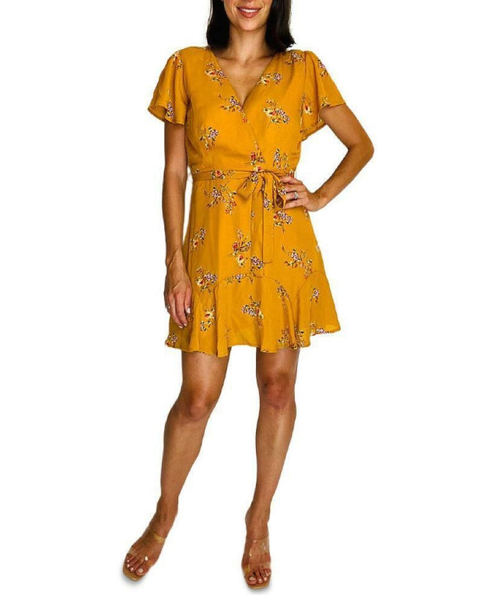 Trixxi Juniors' Floral Wrap Dress