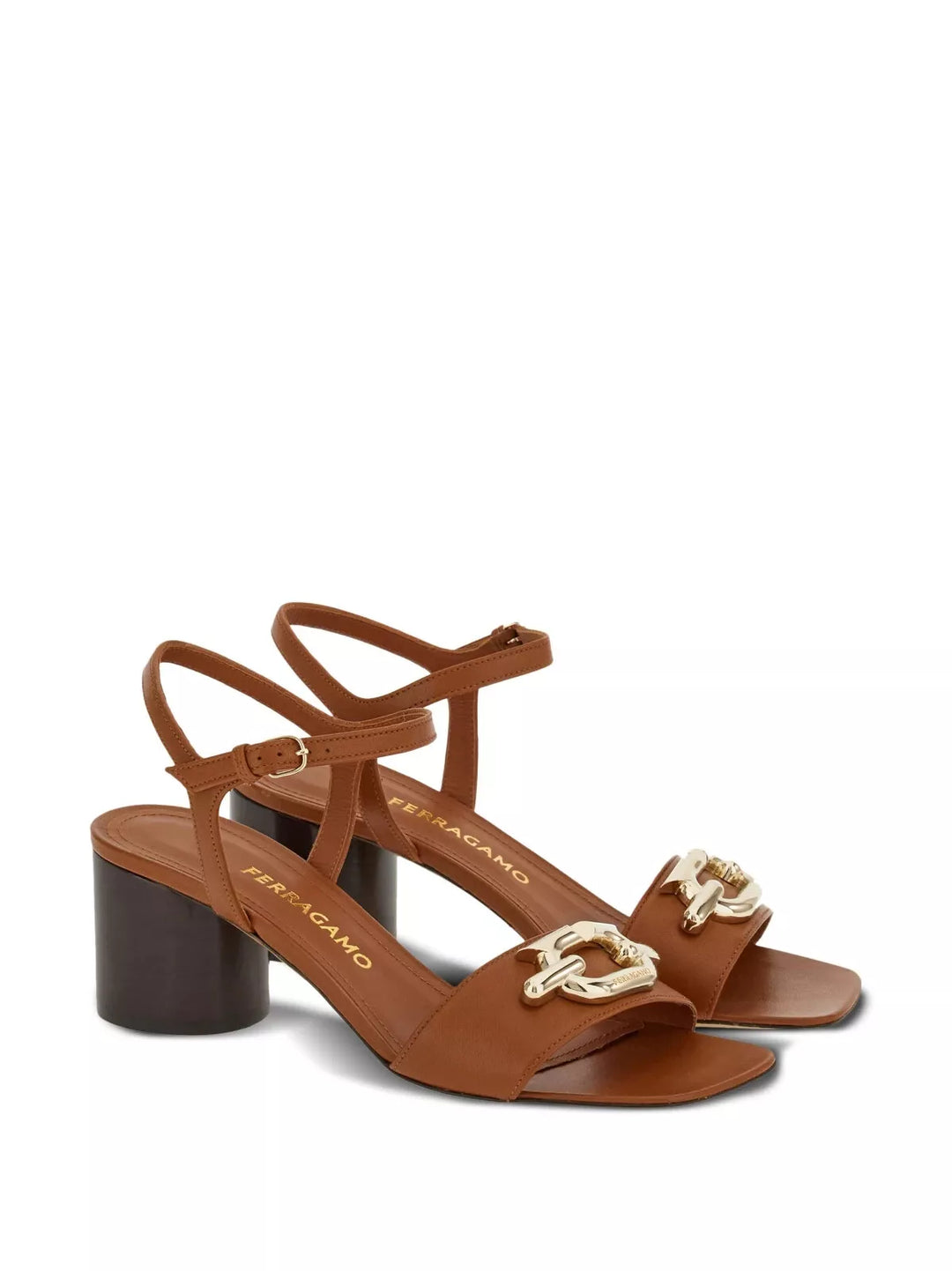 【FERRAGAMO】PRISCILLA 55 Ferragamo Priscilla 55 Leather Ankle Strap Heel Sandals