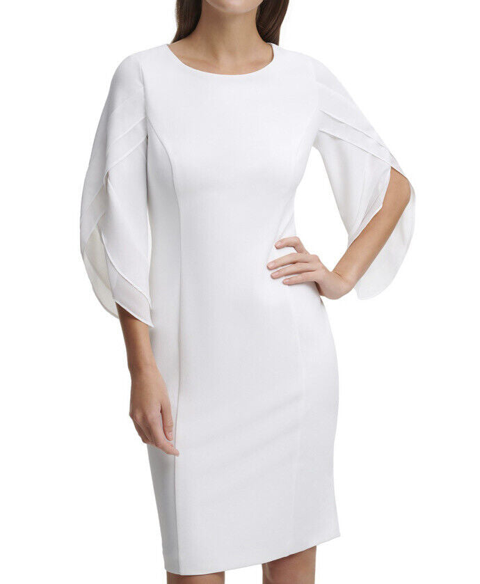 DKNY Sheath with 3/4 Chiffon Sleeves