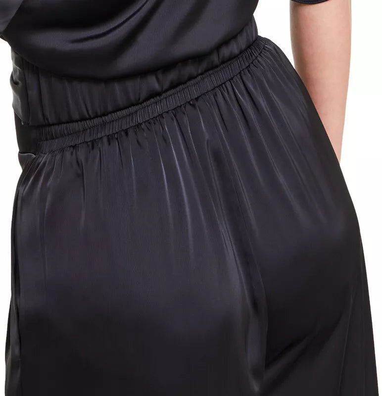 Nina Parker Trendy Plus Size Satin Wide-Leg Pants