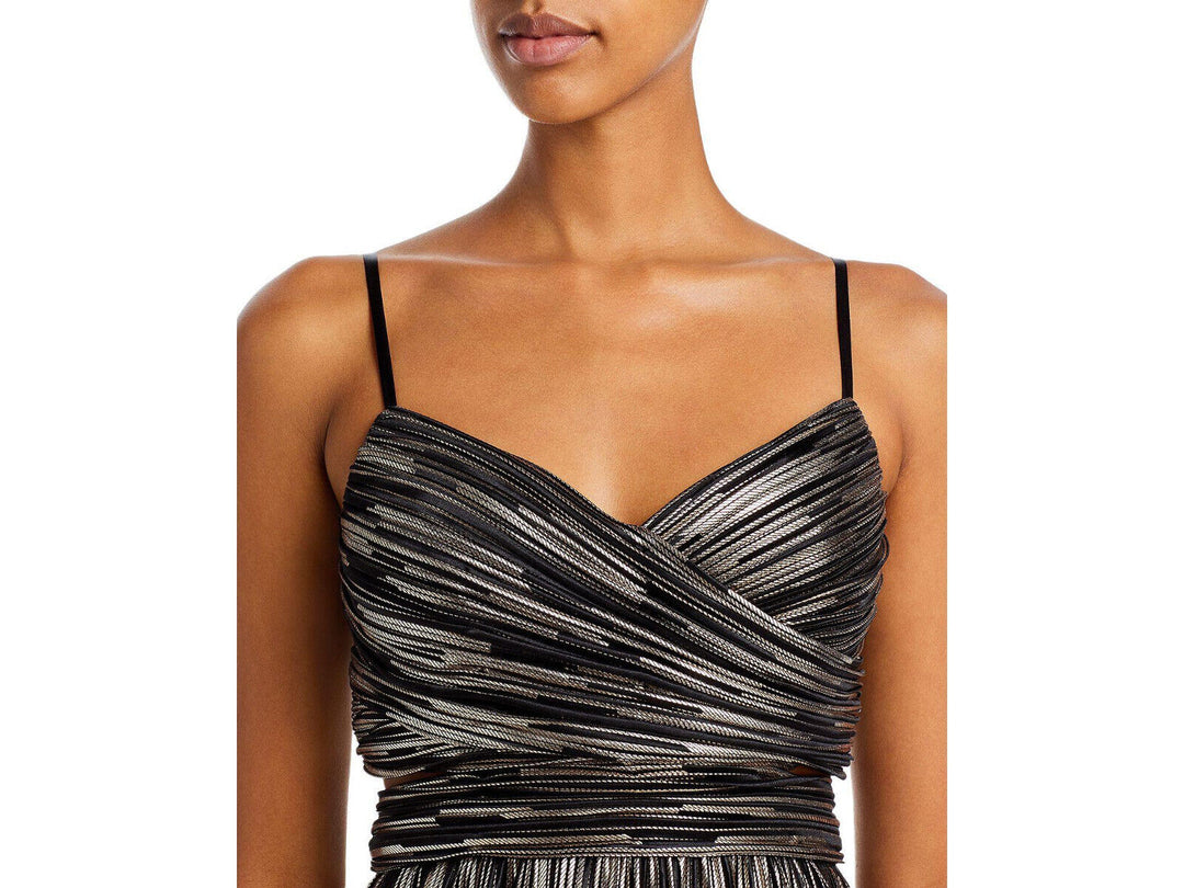 Aidan by Aidan Mattox Pleated Cutout Back Midi Dress