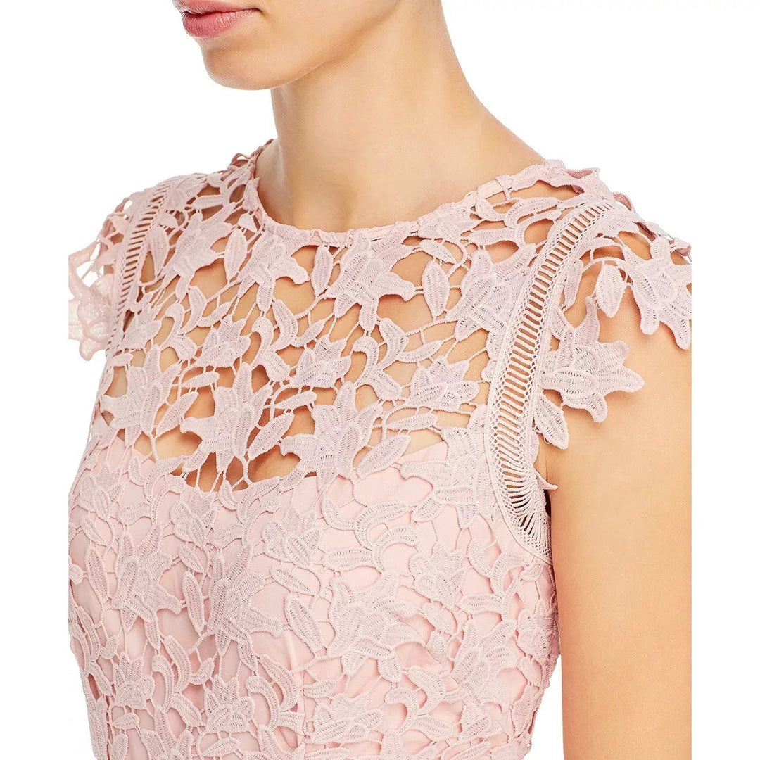 eliza j asymmetrical lace dress Eliza J Lace A-Line Dress, 0 / Blue
