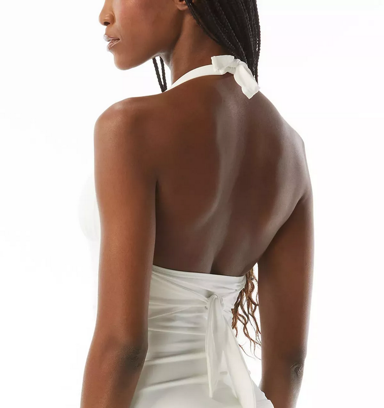 Carmen Marc Valvo Deep V-Neck Tankini Top
