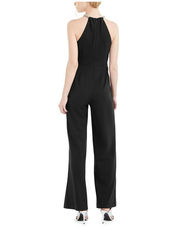 Calvin Klein Beaded Keyhole Halter Jumpsuit