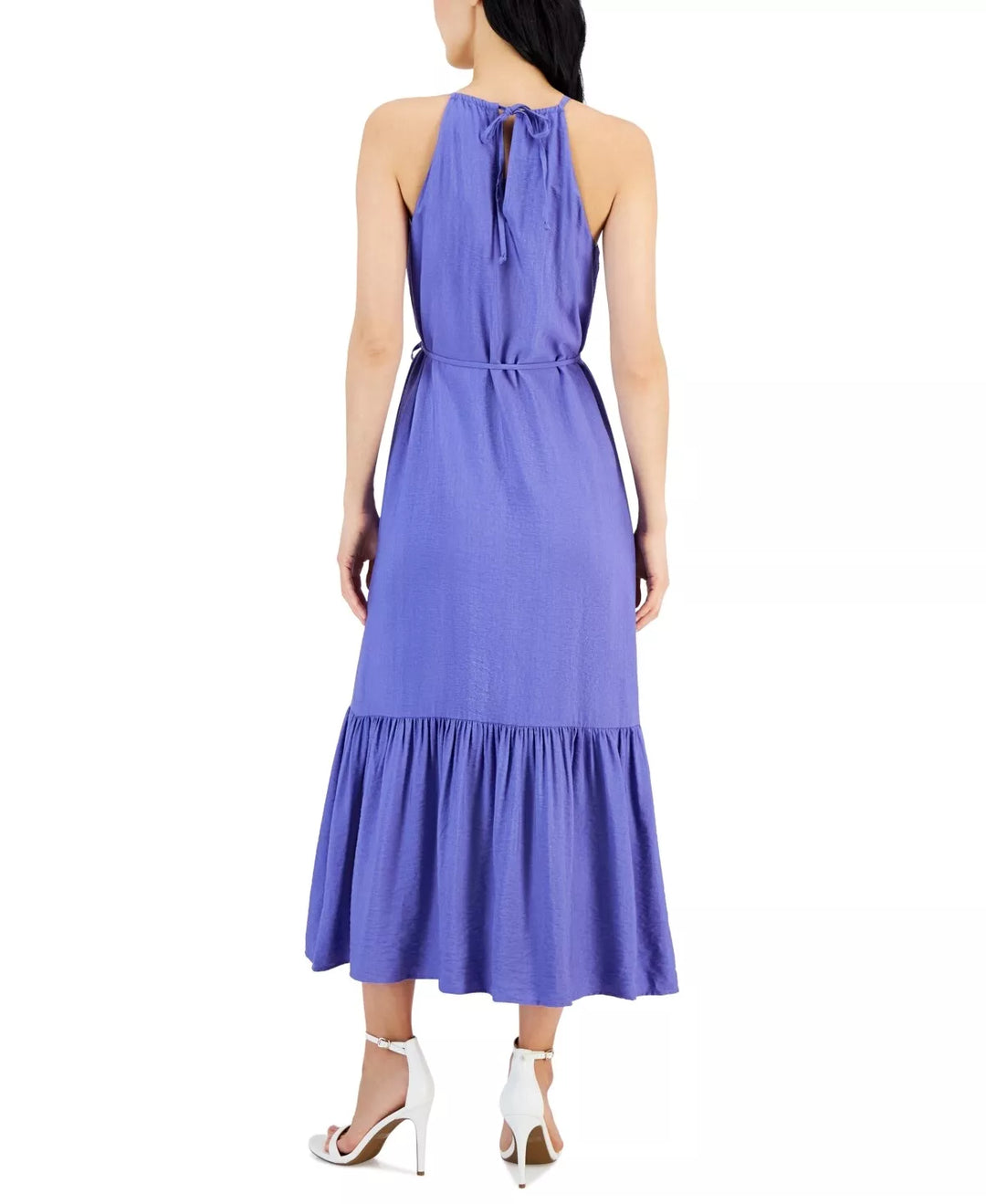 Anne Klein Halter-Neck Tiered Maxi Dress