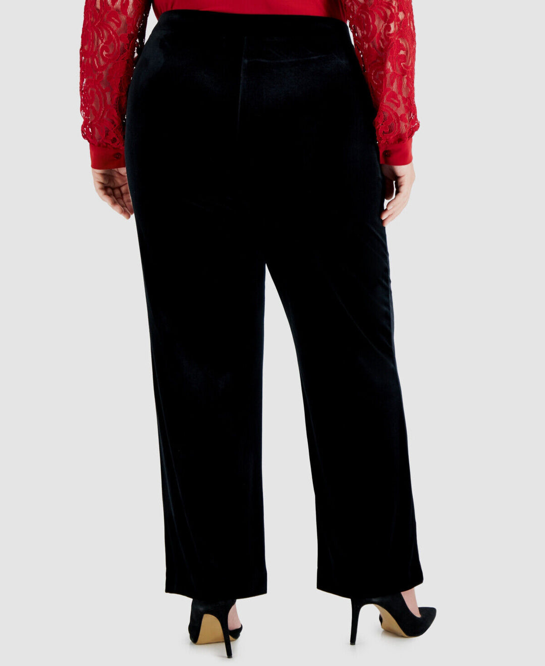 Kasper Plus Size Wide-Leg Velour Pants