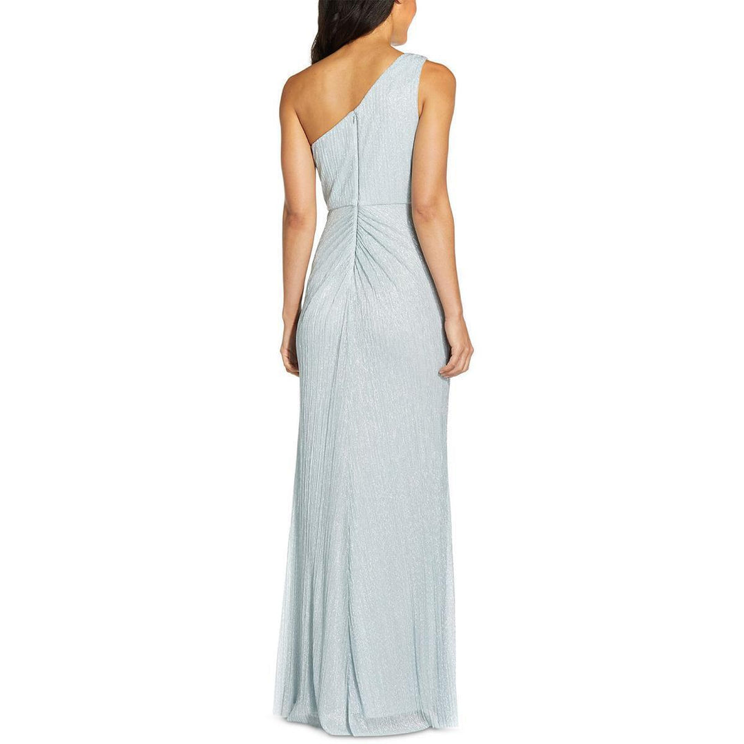 Adrianna Papell Stardust Pleated One Shoulder Gown