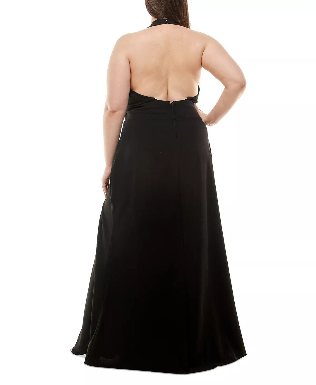 Speechless Plus Size Keyhole Halter Gown