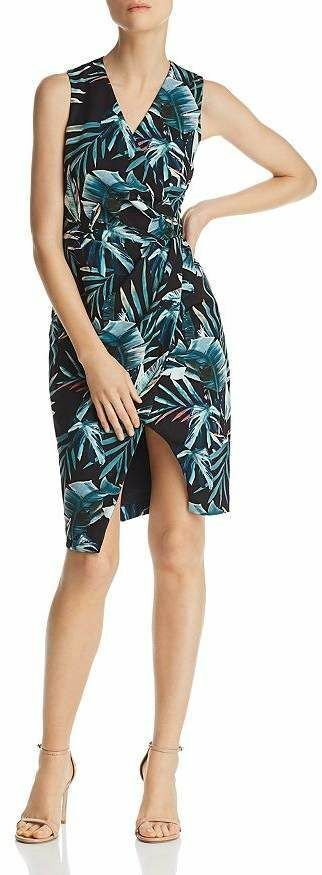 Black Halo Nora Printed Faux-Wrap Dress