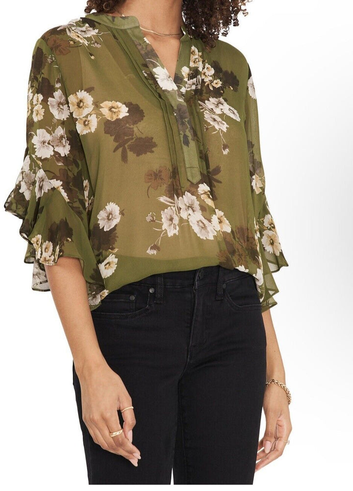 Vince Camuto Ruffled-Sleeve Pintucked Blouse