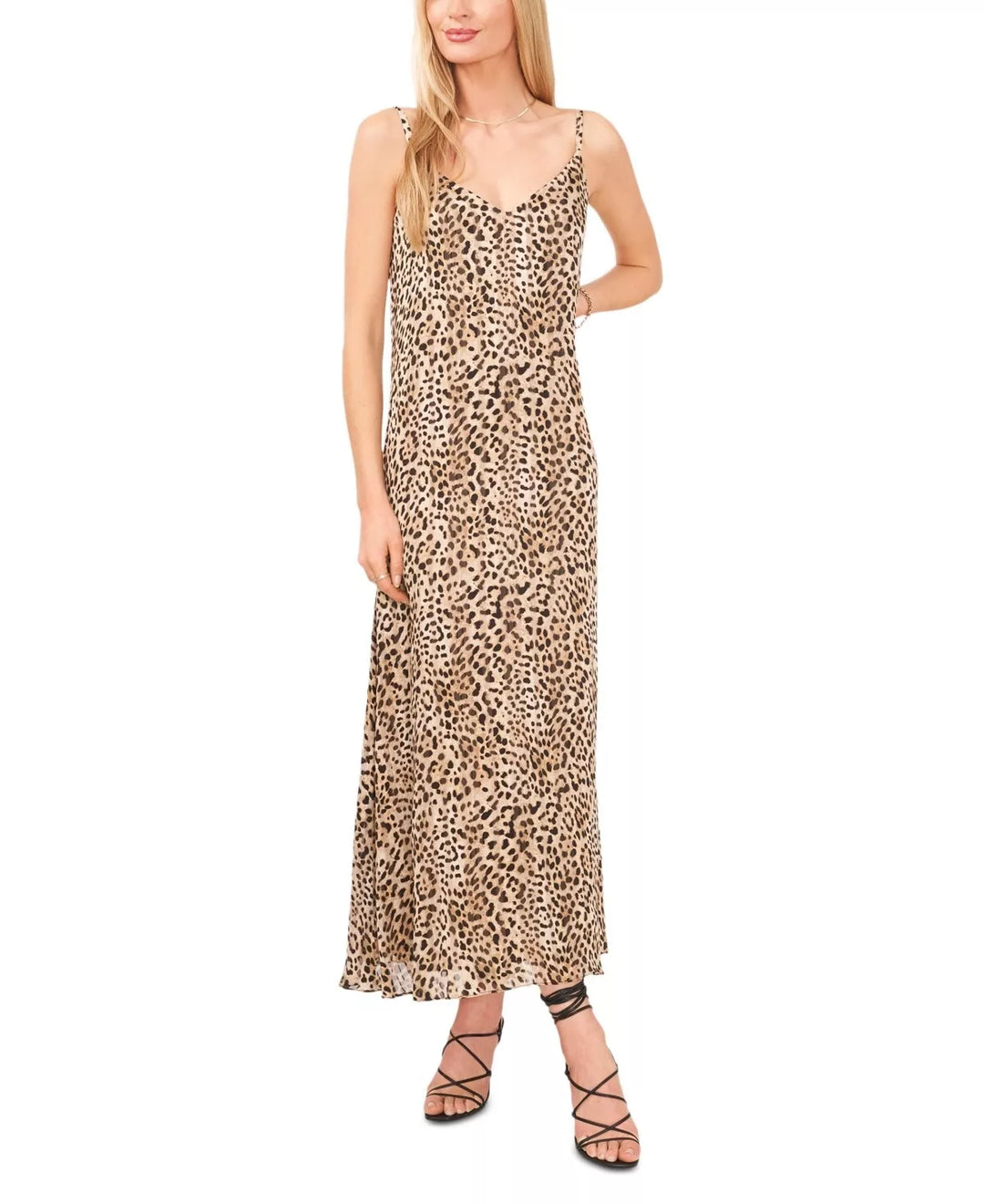 Vince Camuto Leopard Print Maxi Slipdress