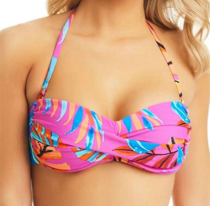 Bar III Paradise In The Palms Twist Bandeau Bikini Top