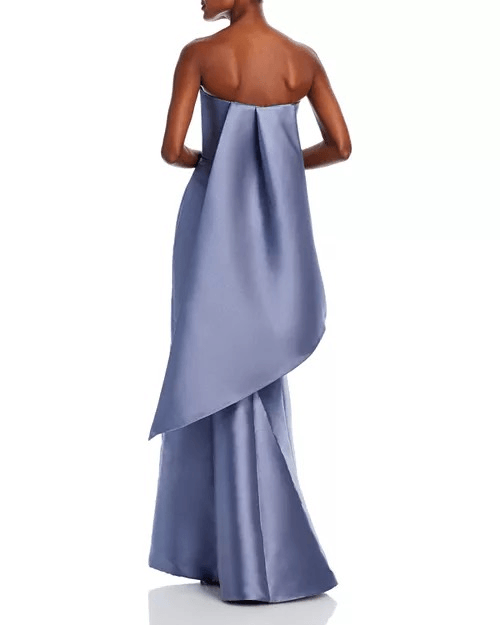 Amsale Mikado Strapless Train Gown