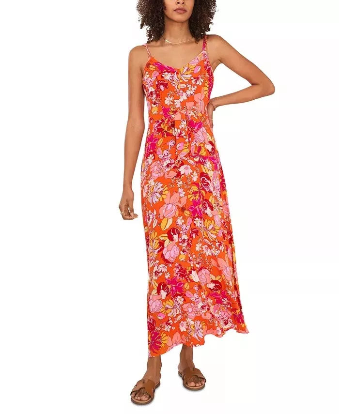 Vince Camuto Floral-Print V-Neck Maxi Dress