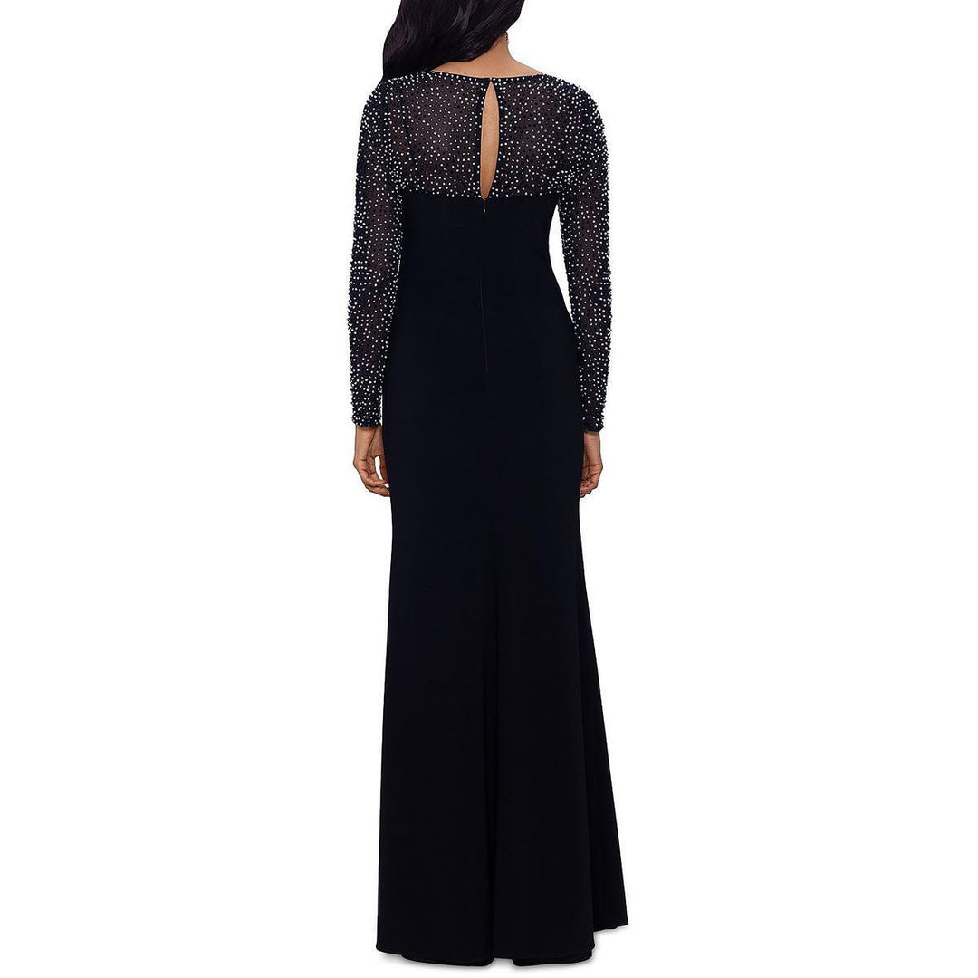 Betsy & Adam Embellished Cutout Gown