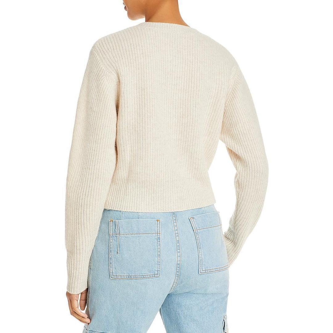 AQUA Cashmere Novelty Rib Cashmere Cardigan