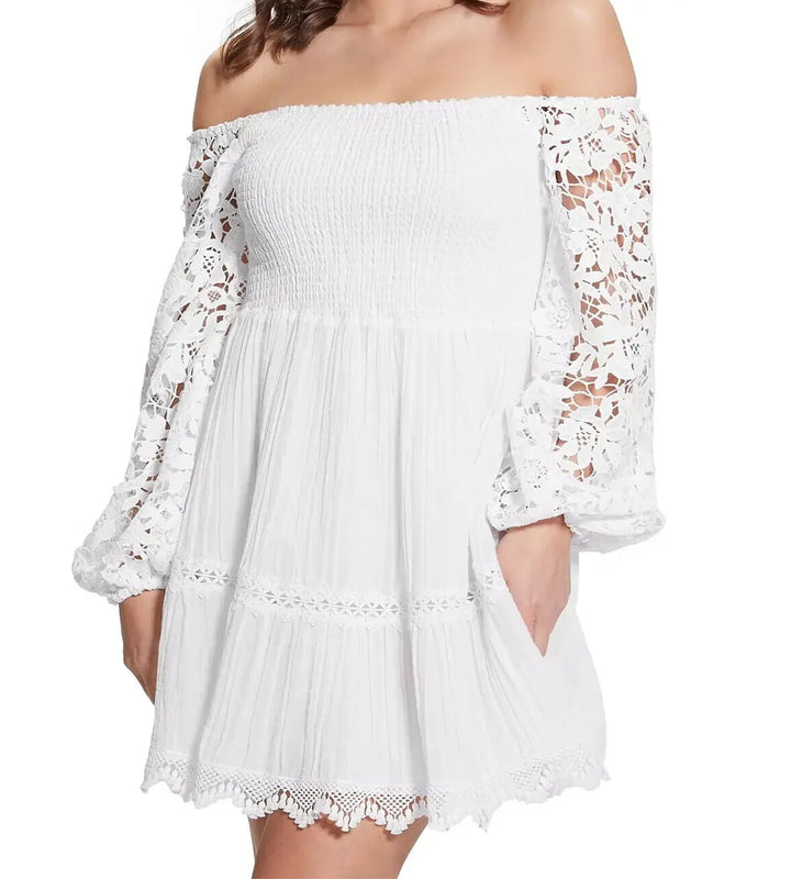 GUESS Katerina Off-The-Shoulder Tiered Dress