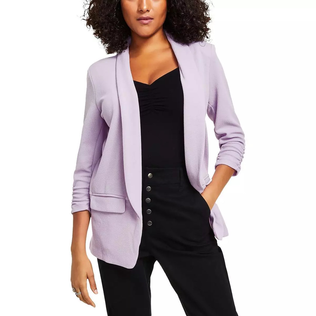 Bar III Petite Lightweight Knit 3/4-Sleeve Boyfriend Blazer