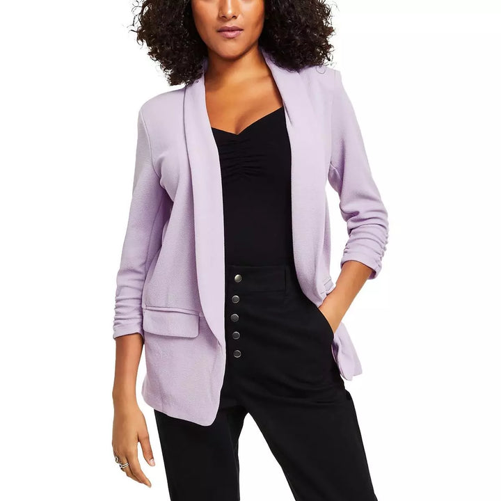 Bar III Petite Lightweight Knit 3/4-Sleeve Boyfriend Blazer