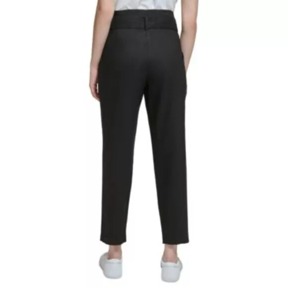 Calvin Klein High-Rise Tie-Waist Pants