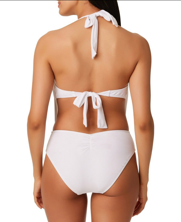 Bar III Solid Cowlneck One Piece Swimsuit