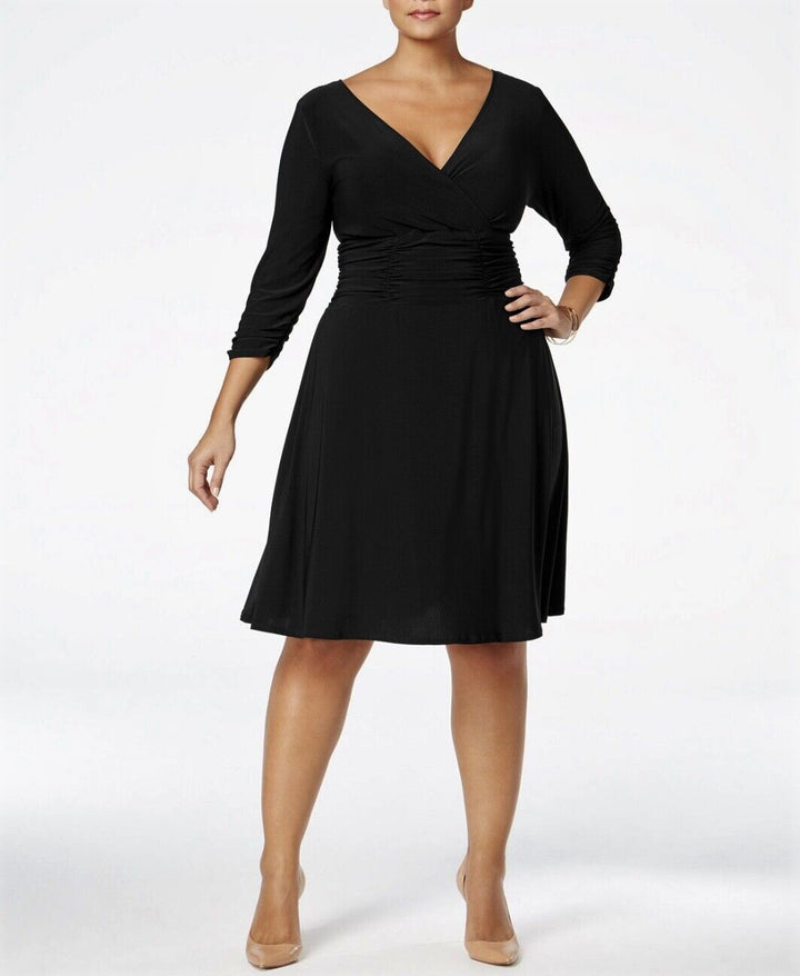 NY Collection Plus Size Ruched A-Line Dress