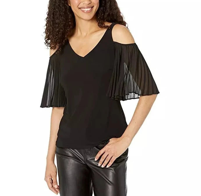 Vince Camuto Short Sleeve Cold-Shoulder Blouse