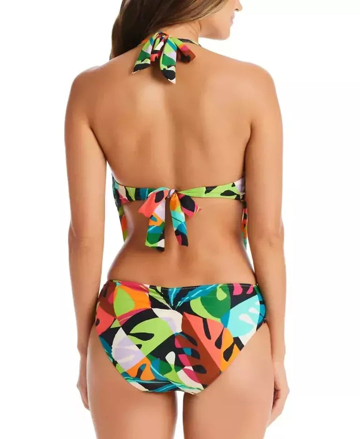Bar III Tropical Dreams Cowlneck One-Piece Swimsuit