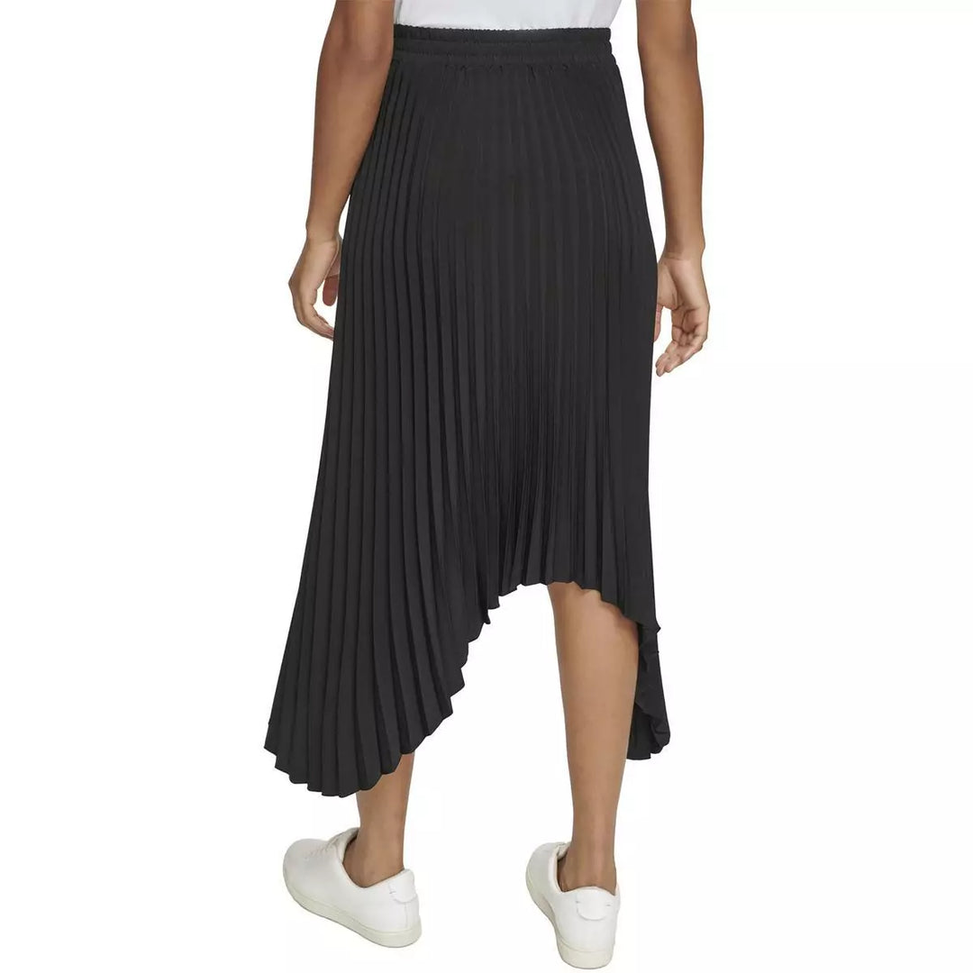 KARL LAGERFELD PARIS Pleated Drawstring Midi Skirt