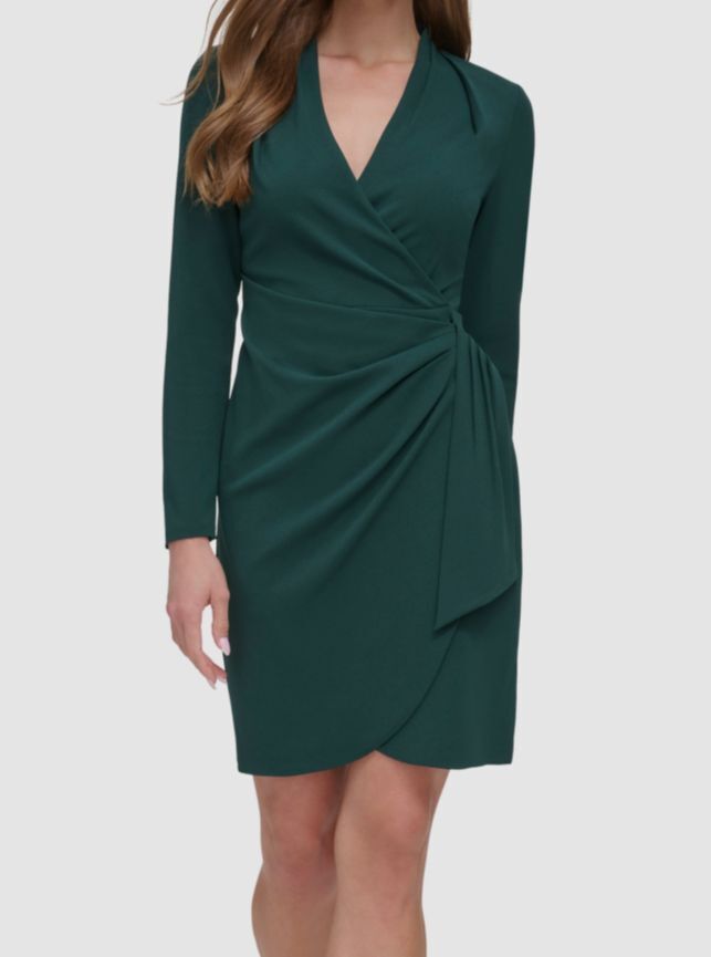 DKNY Draped Ruched Sheath Dress