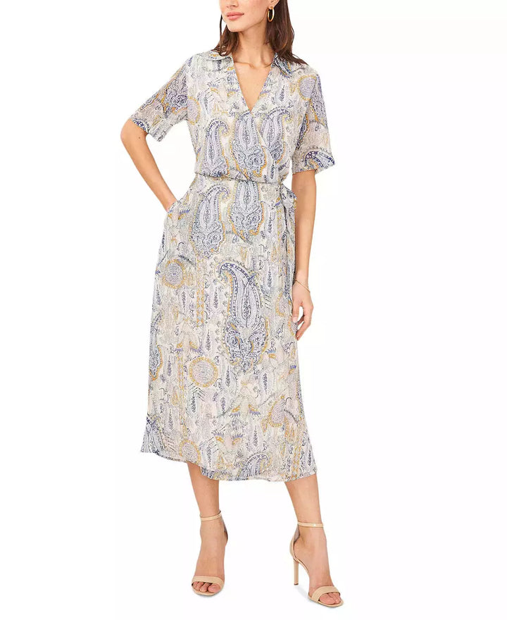 Vince Camuto Collared Maxi Wrap Dress