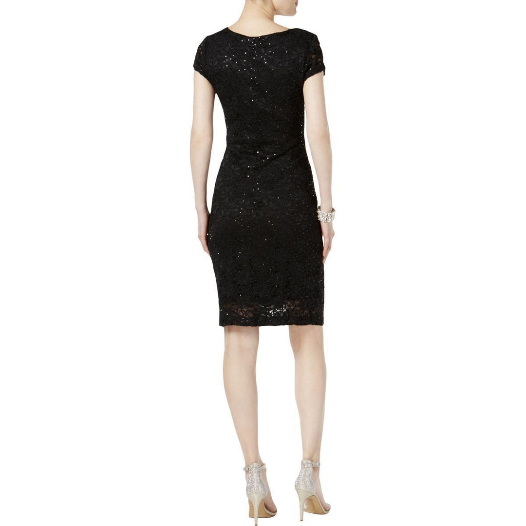 Connected Sequined Lace Sweetheart Sheath Dress