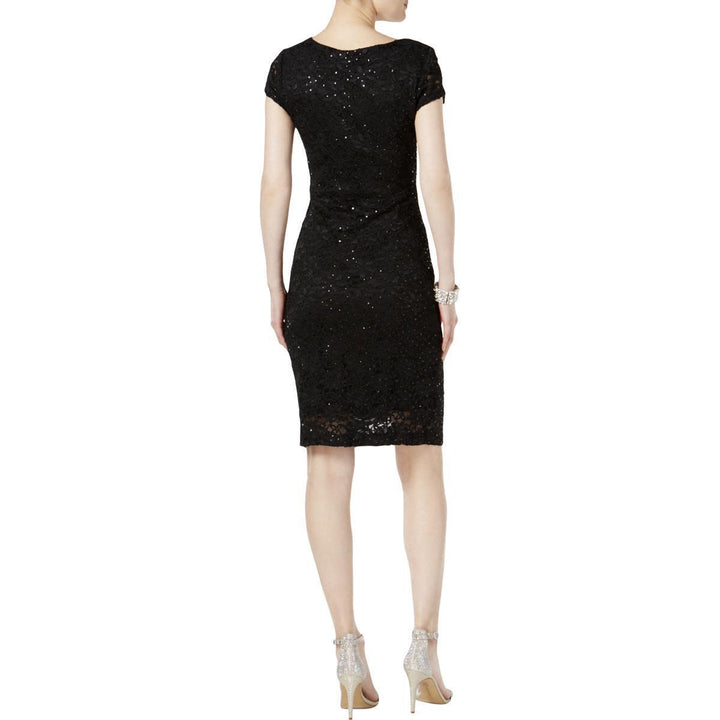 Connected Sequined Lace Sweetheart Sheath Dress