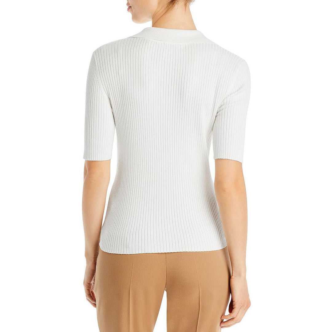 T Tahari Ribbed Polo Sweater