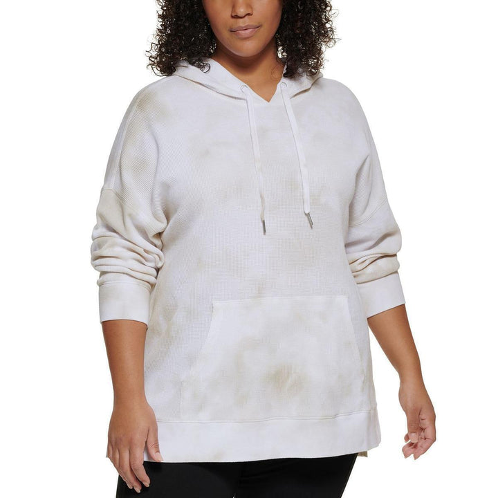 Calvin Klein Plus Size High-Low Waffle Hoodie