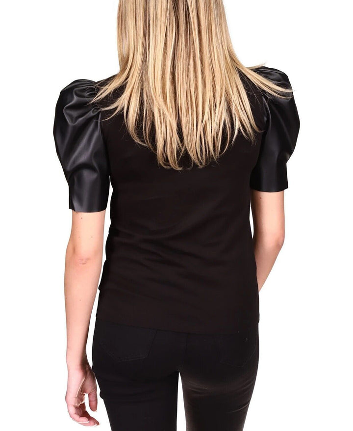 MICHAEL MICHAEL KORS Faux Leather Puff-Sleeve Top
