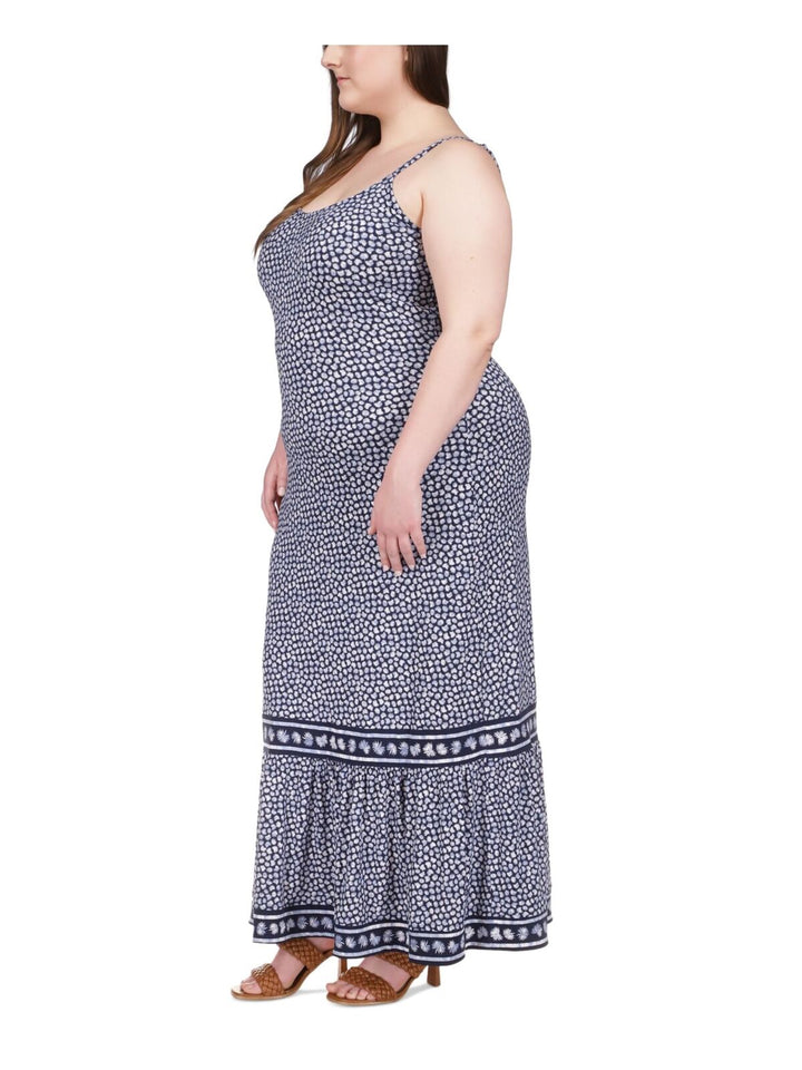 MICHAEL MICHAEL KORS Plus Size Border-Print Slip Maxi Dress