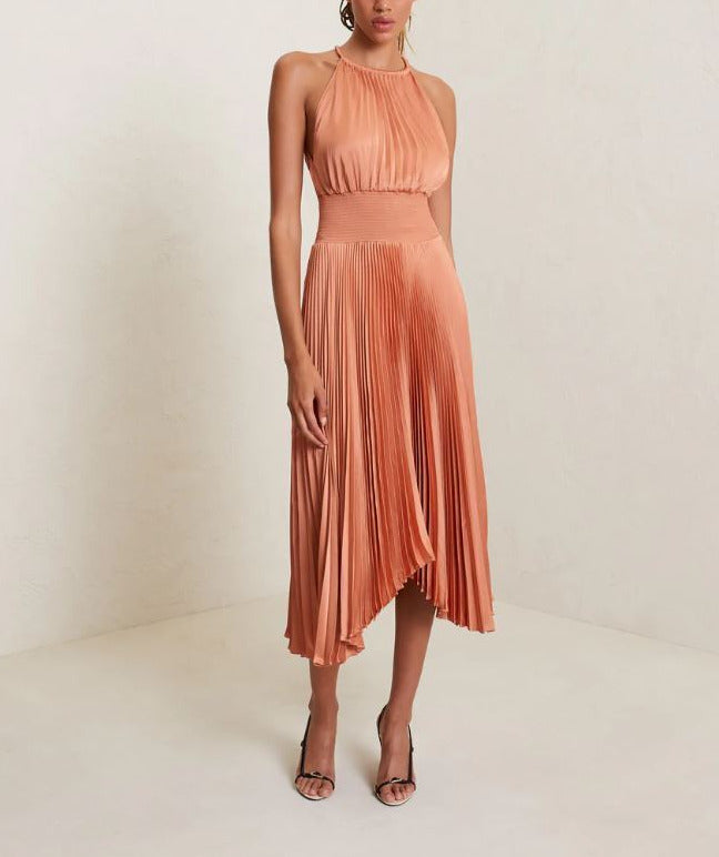 A.L.C. Renzo II Pleated Halter Dress