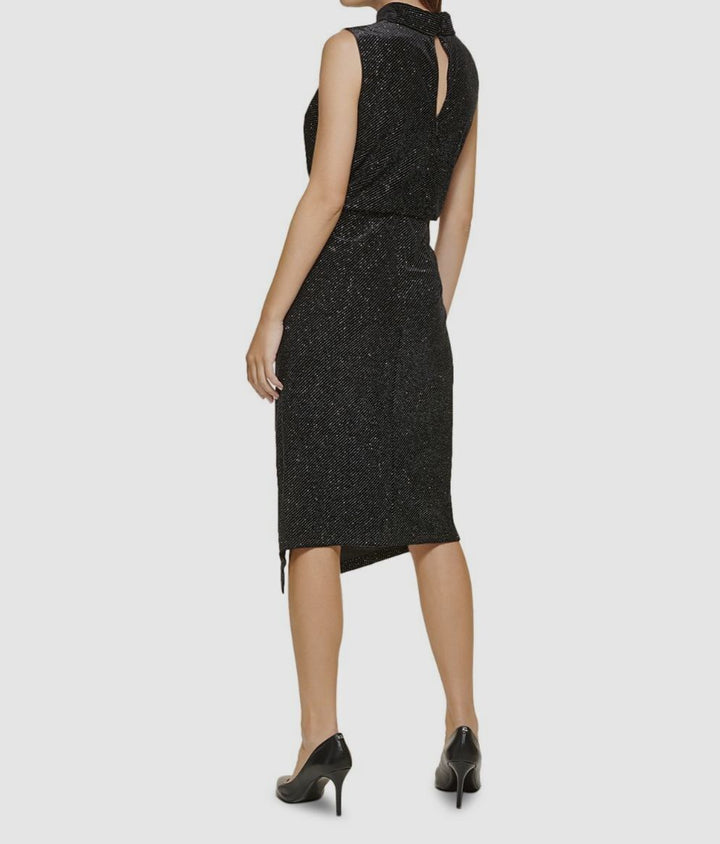 KARL LAGERFELD PARIS Glitter Knit Sleeveless Dress