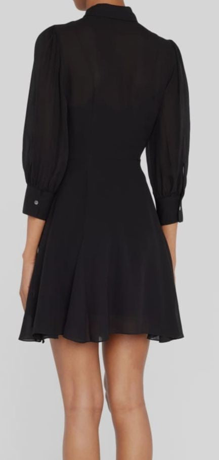 Theory Volume Silk Mini Shirtdress