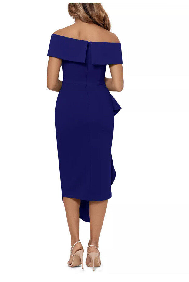 Betsy & Adam Off-The-Shoulder Ruffle Dress